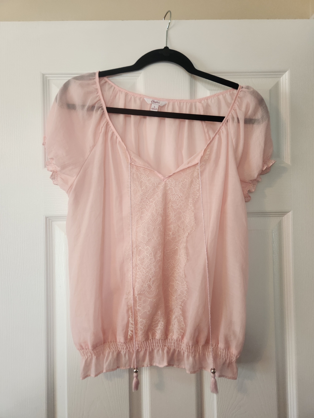 Candie's Pale Pink Lined Top